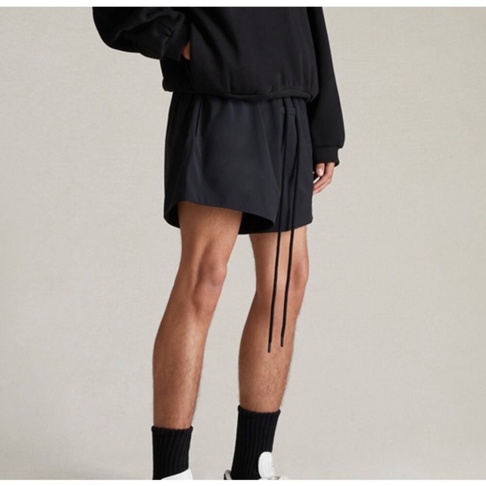 nwt Fear of God ESSENTIALS Nylon Running Shorts Jet Black men size M